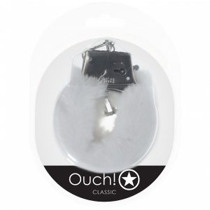 OUCH! CLASSIC FLUFFY HANDCUFFS WHITE