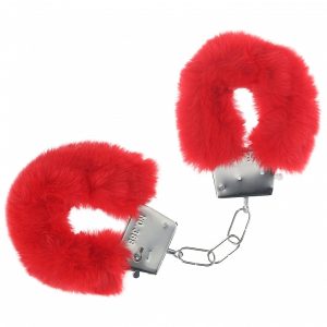 OUCH! CLASSIC FLUFFY HANDCUFFS RED