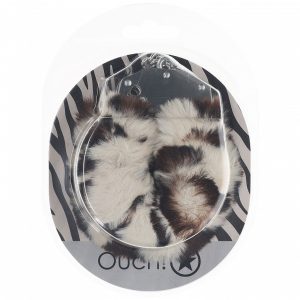 OUCH! HEAVY DUTY FLUFFY HANDCUFFS SNOW LEOPARD