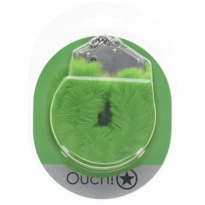 OUCH! HEAVY DUTY FLUFFY HANDCUFFS GREEN