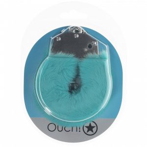 OUCH! HEAVY DUTY FLUFFY HANDCUFFS - BLUE