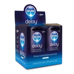 SKINS BENZOCAINE DELAY GEL FOILS 3ML 36PC WITH POS