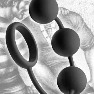 TOM OF FINLAND SILICONE COCK RING W/3 WEIGHTED BALLS