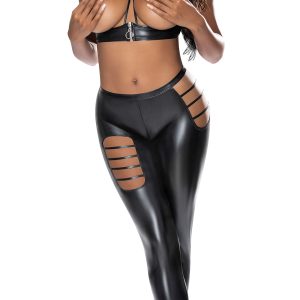 LIQUID ONYX OPEN VEST & LEGGINGS BLACK S/M