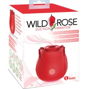 WILD ROSE RECHARGEABLE SILICONE SUCTION VIBRATOR