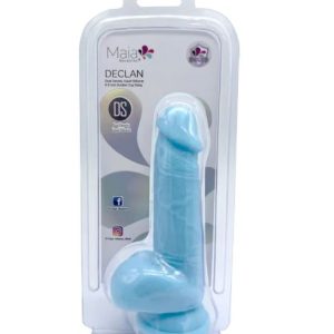 DECLAN 6.5IN LIQUID SILICONE DONG BLUE