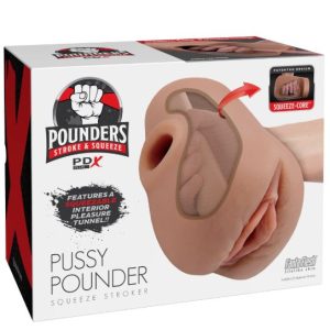 PDX PLUS PUSSY POUNDER SQUEEZE STROKER BROWN