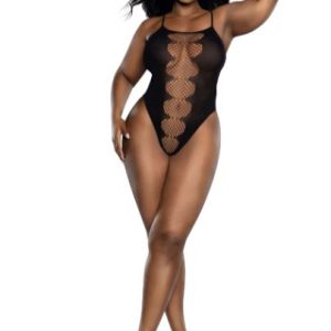 EASY TEDDY W/ FISHNET PEEK A BOO BLK X/