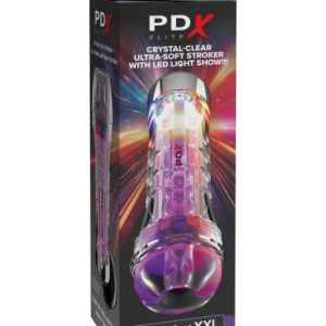 PDX ELITE VIEWTUBE XXL/SEE-THR EZ/GRIP LED STROKER CLEAR
