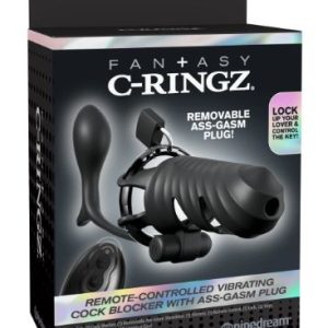 FANTASY C RINGZ VIBRATING COCK BLOCKER ASS-GASM PLUG BLK