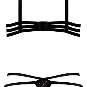 GLITZ & GLAM BRA & THONG SET BLACK S/M