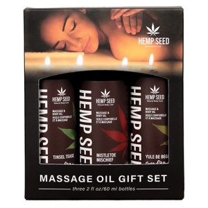 HEMP SEED MASSAGE OIL TRIO GIFT SET 2OZ