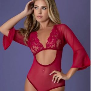 SLEEVE 3/4 PLAYSUIT CHERRY L