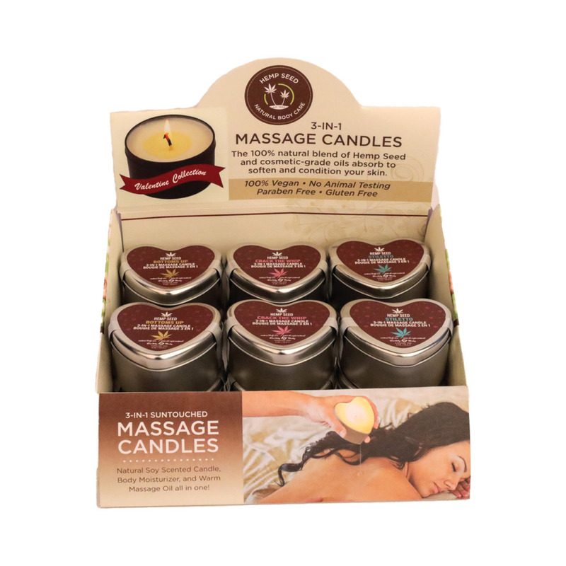 HEMP SEED VALENTINE'S '26 HEART CANDLE DSP 12PC 4.7 OZ