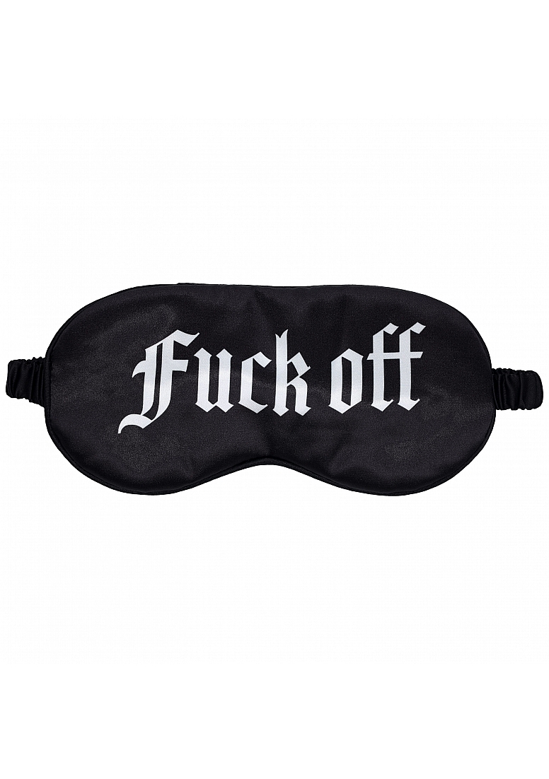 OUCH FUCK OFF PRINTED MASK SATIN BLACK