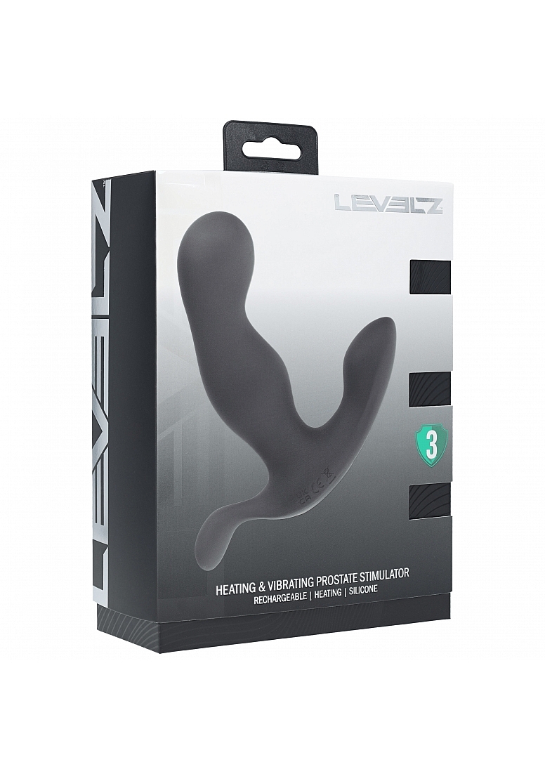 LEVELZ HEATING & VIBRATING SILICONE PROSTATE STIMULATOR BLACK