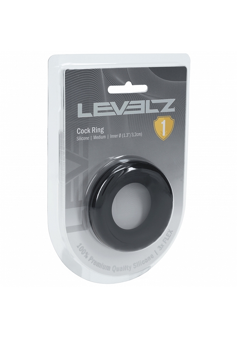 LEVELZ LIQUID SILICONE COCK RING M BLK