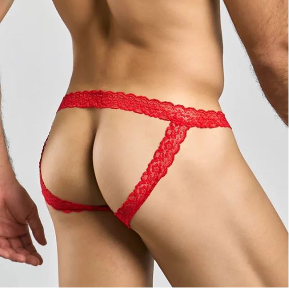 MOB LACE JOCKSTRAP RED L/XL