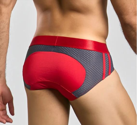 MALE BASICS SPOT BRIEF GRAY LARGE